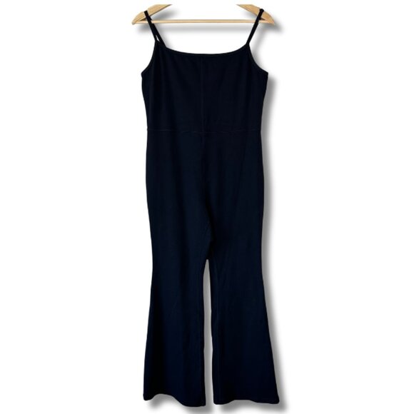 Aritzia Wilfred Free Womens Large Flare Leg Jumpsuit Lounge Minimalist Black - Picture 1 of 6